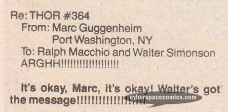 Thor letters page with Marc Guggenheim