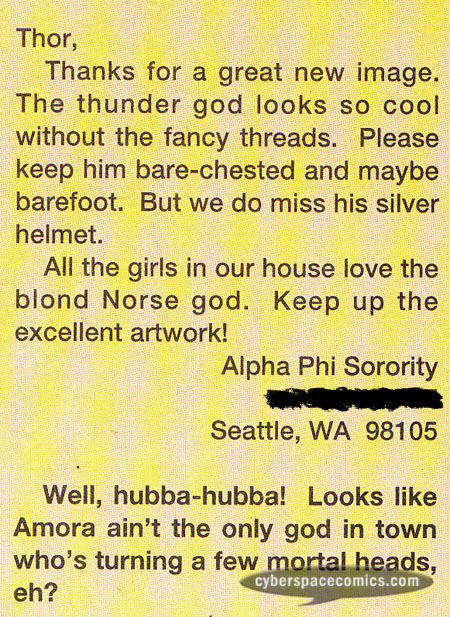 Thor letters page with Alpha Phi Sorority
