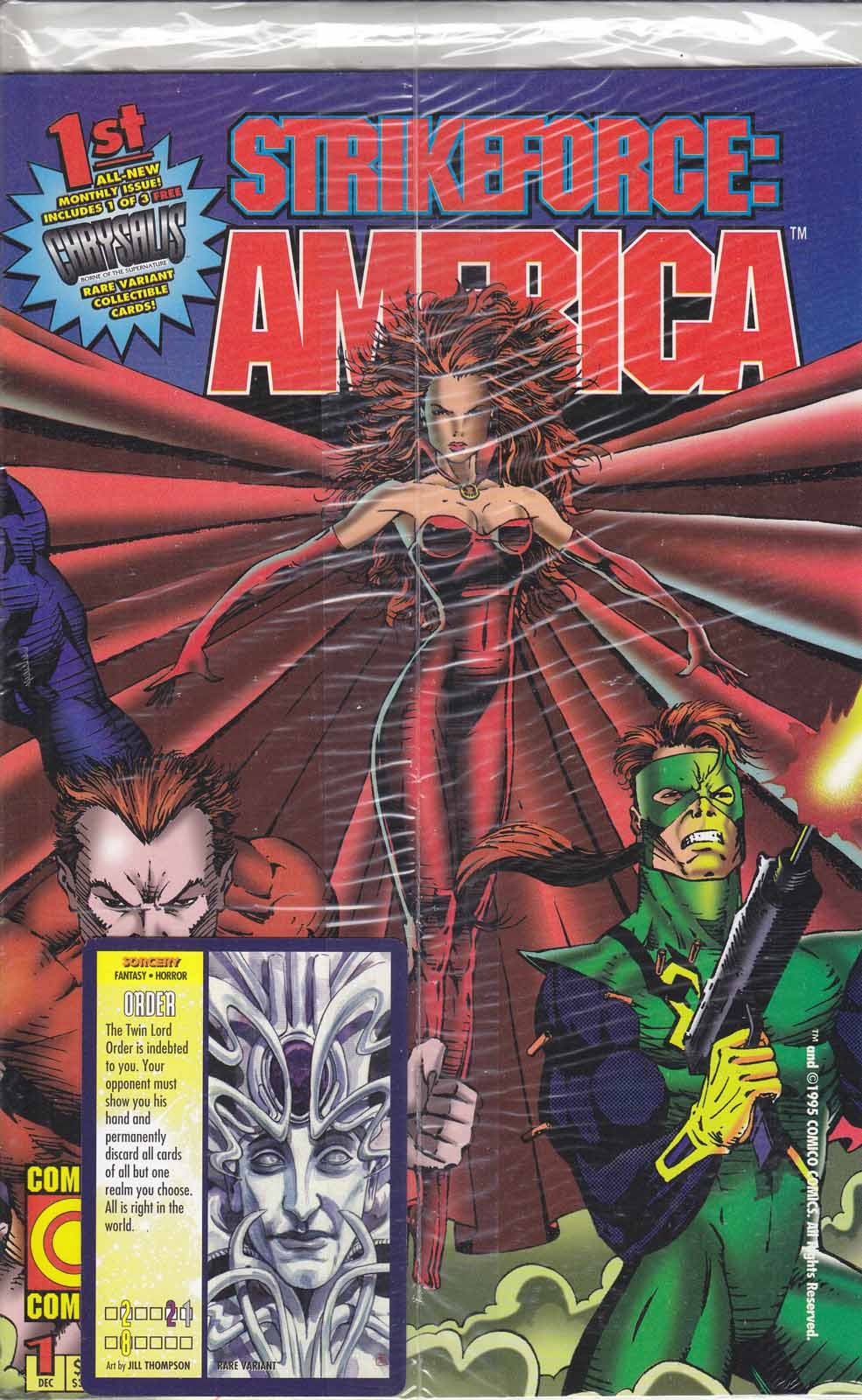 Strike Force America (2nd Series) #1B (with card) VF/NM; COMICO ...