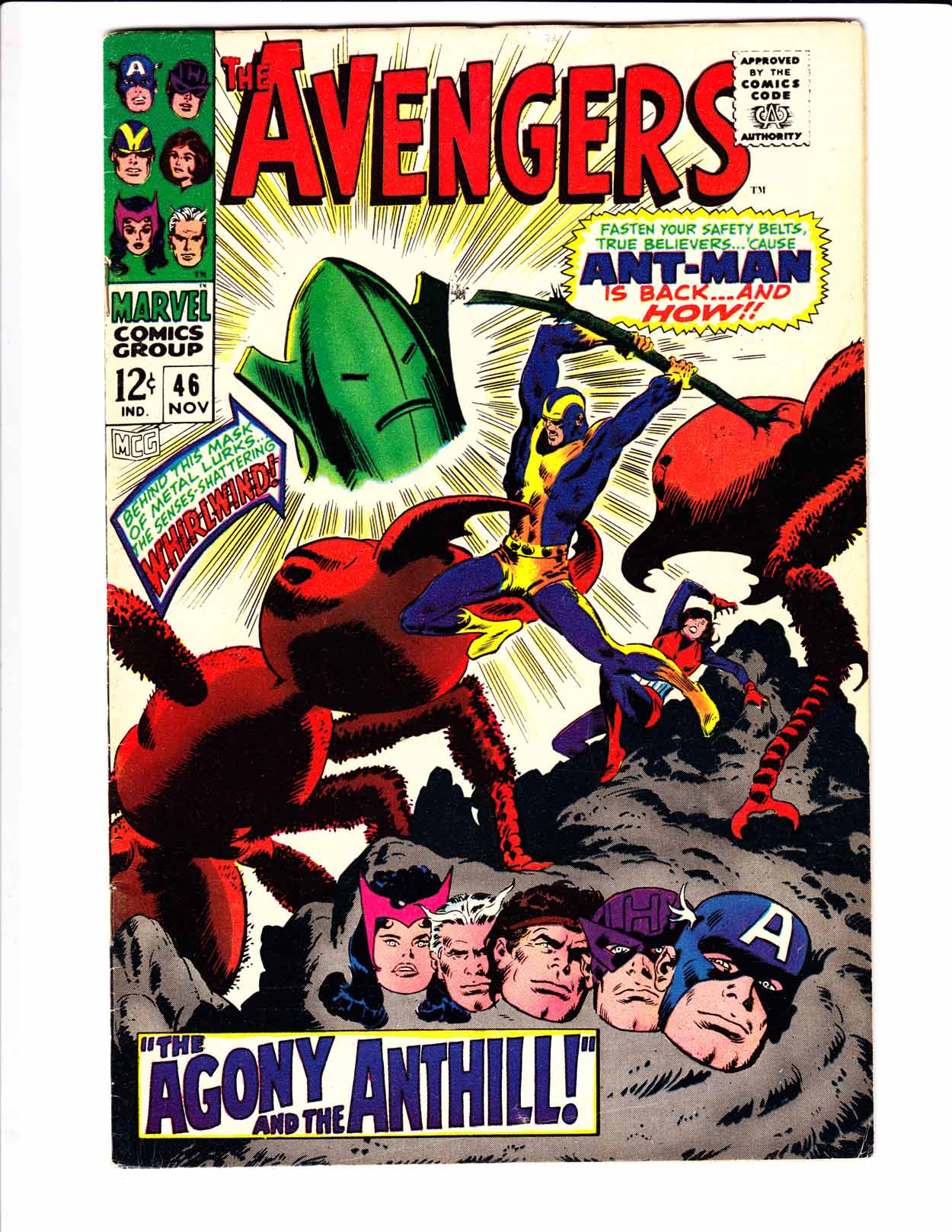 Avengers [1967 Marvel] #46 FINE whirlwind HUGE SCAN  