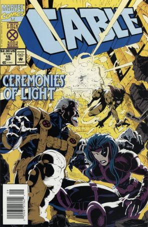 Cable 15 (Newsstand) published by Marvel with cover art by Steve Skroce