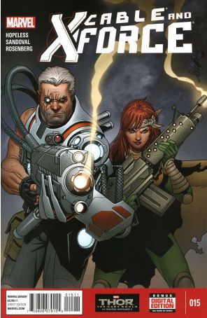 Cable and X-Force 15 published by Marvel with cover art by Salvador Larroca