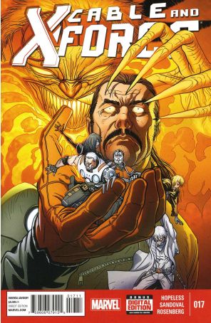 Cable and X-Force 17 published by Marvel with cover art by Salvador Larroca