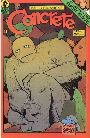 Concrete 1 published by Dark Horse with cover art by Paul Chadwick
