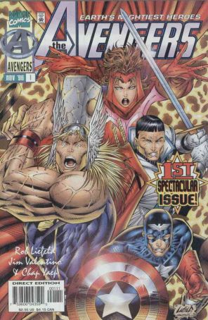 Avengers (Vol. 2) 1 published by Marvel with cover art by Rob Liefeld