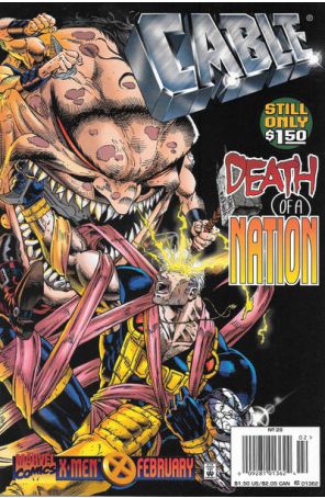 Cable 28 (Newsstand) published by Marvel with cover art by Ian Churchill
