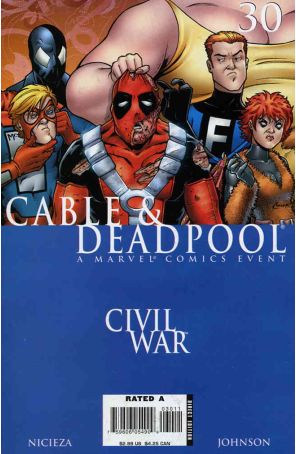 Cable/Deadpool 30 published by Marvel with cover art by Amanda Conner