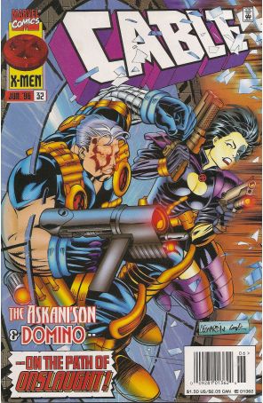 Cable 32 (Newsstand) published by Marvel with cover art by Rick Leonardi