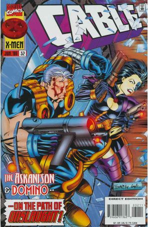 Cable 32 published by Marvel with cover art by Rick Leonardi