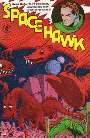 Spacehawk 3 published by Dark Horse with cover art by Basil Wolverton