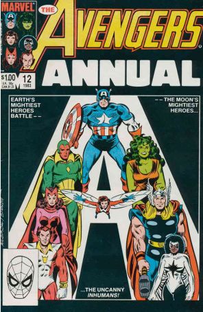 The Avengers Annual 12 published by Marvel with cover art by Al Milgrom