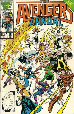 The Avengers Annual 15 published by Marvel with cover art by Alex Saviuk