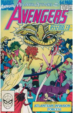 The Avengers Annual 18 published by Marvel with cover art by John Byrne