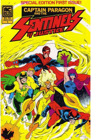 Captain Paragon and the Sentinels of Justice 1 published by AC with cover art by Greg Guler