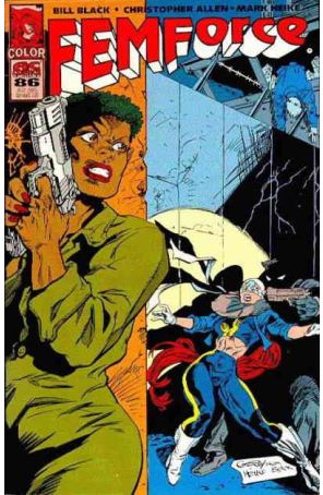 Femforce 86 published by AC with cover art by Brad Gorby