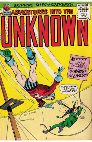 Adventures into the Unknown 158 published by ACG with cover art by Jay Kafka