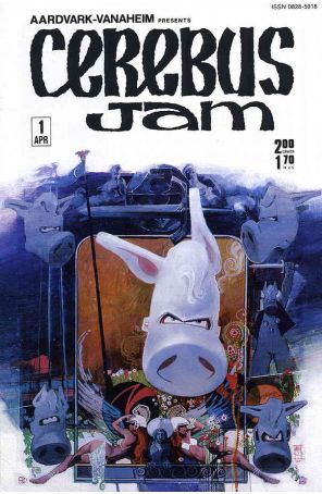Cerebus Jam 1 published by Aardvark-Vanaheim with cover art by Bill Sienkiewicz