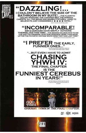 Cerebus the Aardvark 285 published by Aardvark-Vanaheim with cover art by Dave Sim