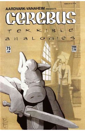 Cerebus the Aardvark 75 published by Aardvark-Vanaheim with cover art by Dave Sim