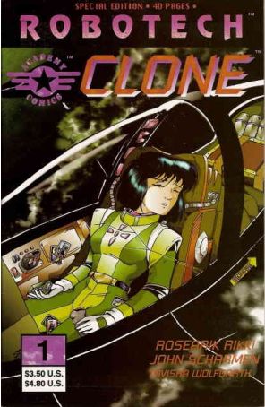Robotech: Clone Special 1 published by Academy with cover art by Rosearik Rikki and James Scharmen