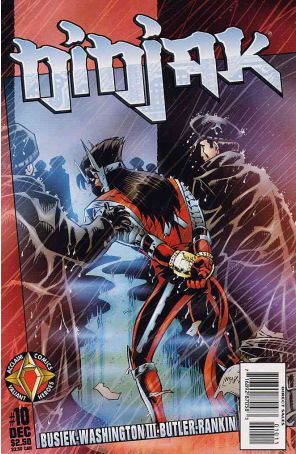 Ninjak (Vol. 2) 10 published by Acclaim with cover art by Neil Vokes