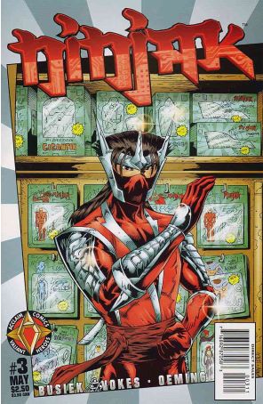 Ninjak (Vol. 2) 3 published by Acclaim with cover art by Neil Vokes