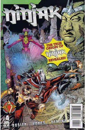 Ninjak (Vol. 2) 4 published by Acclaim with cover art by Neil Vokes