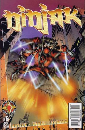 Ninjak (Vol. 2) 5 published by Acclaim with cover art by Neil Vokes