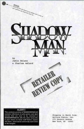 Shadowman (Vol. 2) 5 Ashcan published by Acclaim