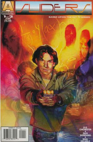 Sliders 1 published by Armada with cover art by Dennis Calero