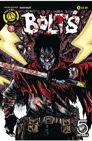 Bolts 3 published by Action Lab with cover art by James Whynot