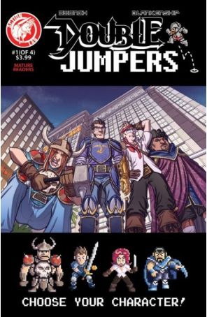 Double Jumpers 1 published by Action Lab with cover art by Bill Blankenship
