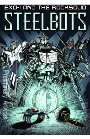 Exo 1 and the Rocksolid Steelbots 1 published by Action Lab with cover art by Daniel Jay Logan