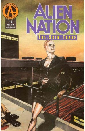 Alien Nation: The Skin Trade 3 published by Adventure with cover art by Adam Adamowicz