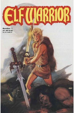 Elf Warrior 1 published by Adventure with cover art by Peter Hsu