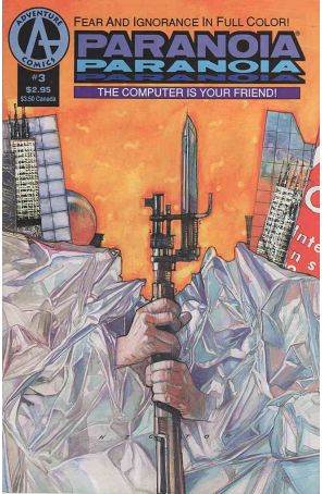 Paranoia (Adventure) 3 published by Adventure with cover art by Hector Gomez