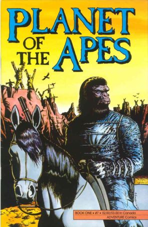Planet of the Apes (2nd series) 7 published by Adventure with cover art by Dave DeVries and Glenn Lumsden