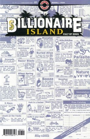 Billionaire Island: Cult of Dogs 1A published by Ahoy with cover art by Shannon Wheeler