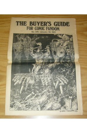 The Buyer's Guide for Comic Fandom 376 published by Alan Light with cover art by Eric Vincent