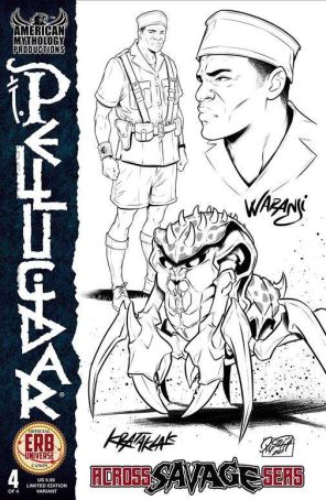 Pellucidar: Across the Savage Seas 4A published by American Mythology with cover art by Mariana Pulgia