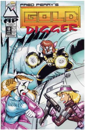Gold Digger (2nd Series) 12 published by Antarctic with cover art by Fred Perry