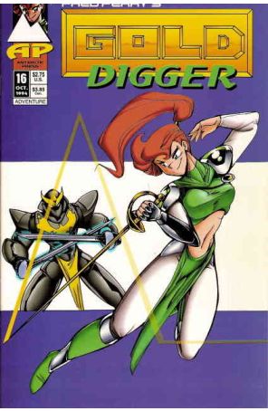 Gold Digger (2nd Series) 16 published by Antarctic with cover art by Fred Perry
