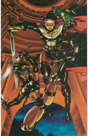 Warrior Nun Areala and Avengelyne 1A published by Antarctic with cover art by Ben Dunn