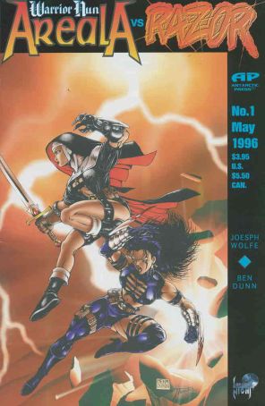 Warrior Nun vs Razor 1 published by Antarctic with cover art by Ben Dunn