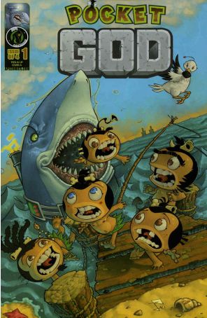 Pocket God 1 published by Ape with cover art by Rolando Mallada