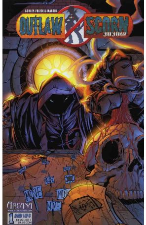 Outlaw Scorn 3030 AD 1A published by Arcana with cover art by Adam Frizzell