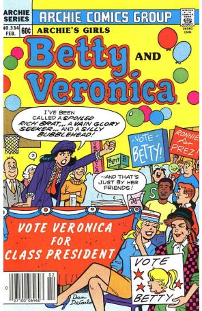 Archie's Girls Betty And Veronica 334 published by Archie with cover art by Dan DeCarlo