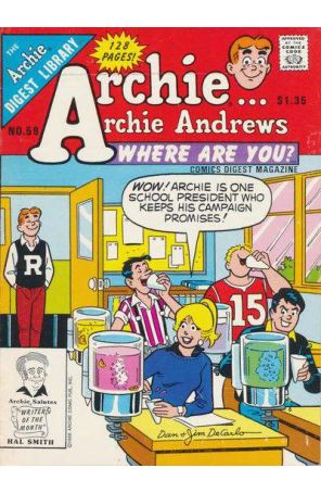 Archie Archie Andrews, Where Are You? Digest Magazine 59 published by Archie with cover art by Dan DeCarlo Sr.