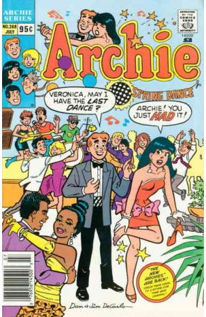 Archie 368 (Newsstand) published by Archie with cover art by Dan DeCarlo and Jim DeCarlo