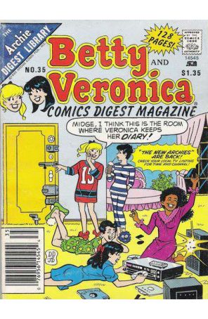 Betty and Veronica Comics Digest 35 (Newsstand) published by Archie with cover art by Dan DeCarlo